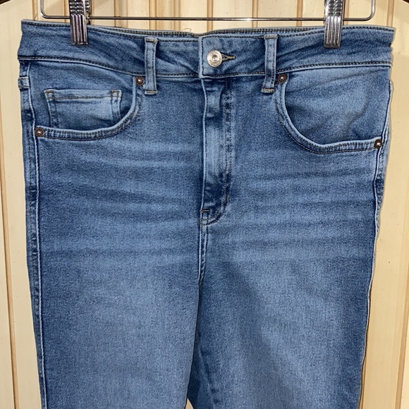 We the Free High Rise Raw Hem Skinny Blue Jeans 31 - Picture 4 of 11